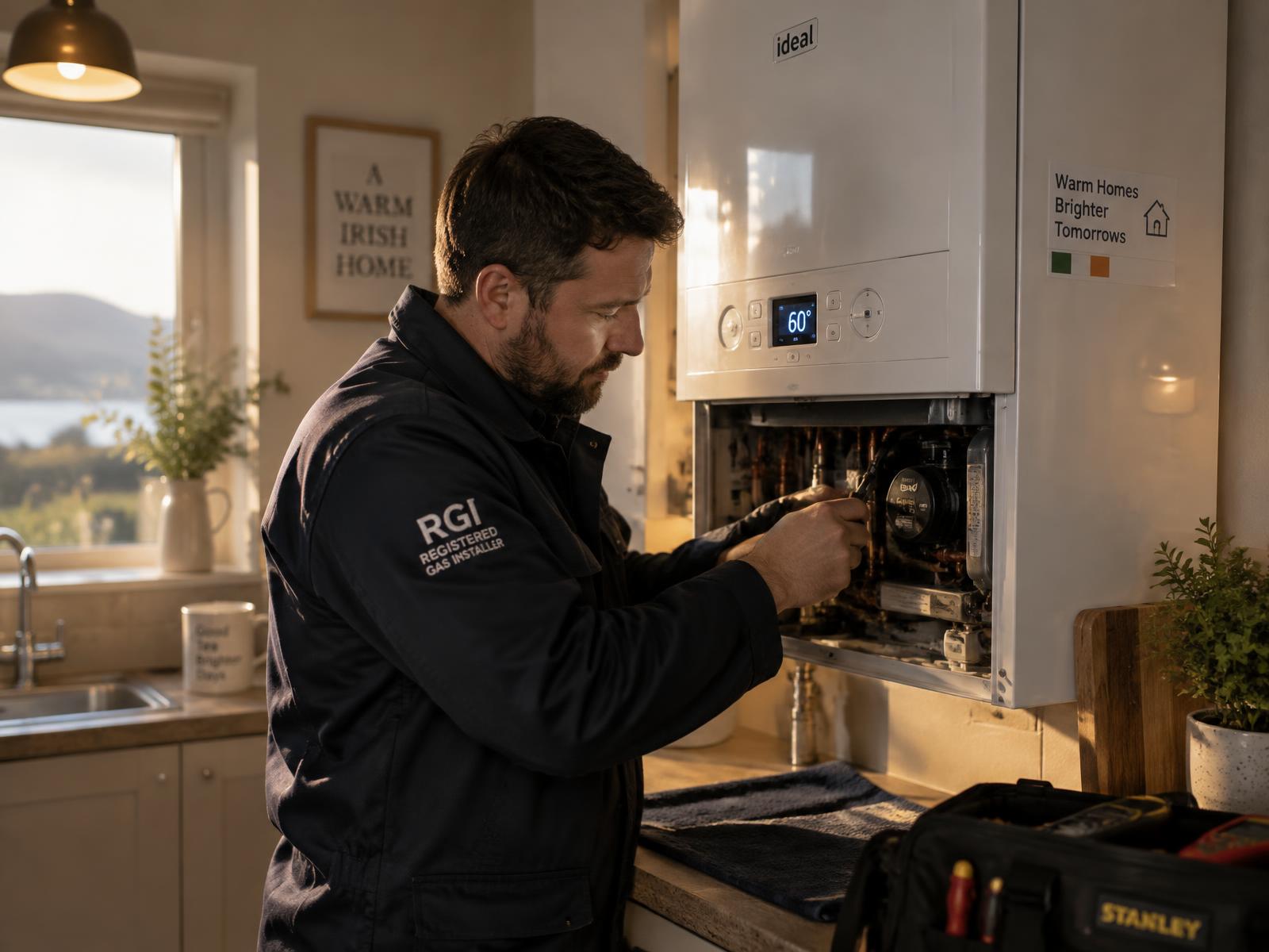 RGI engineer repairing a boiler